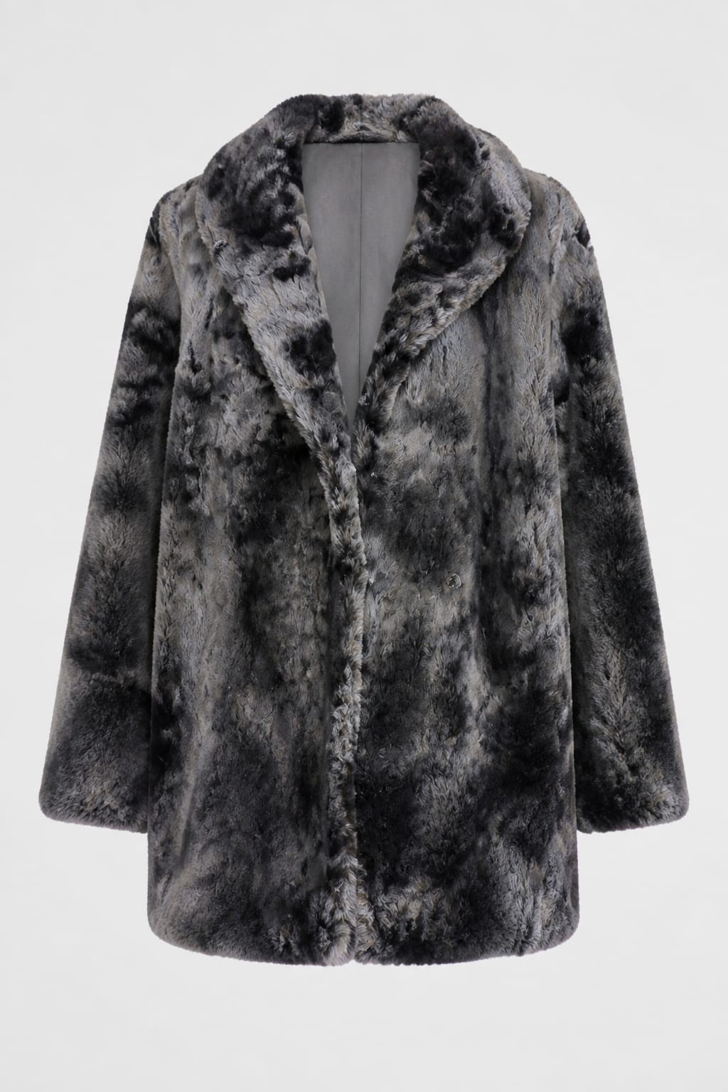 1950s Grey Fur Rabbit Coat Women\'s Below-Knee Luxury Outerwear 1950s Grey Fur Rabbit Coat Women\'s Below-Knee Luxury Outerwear