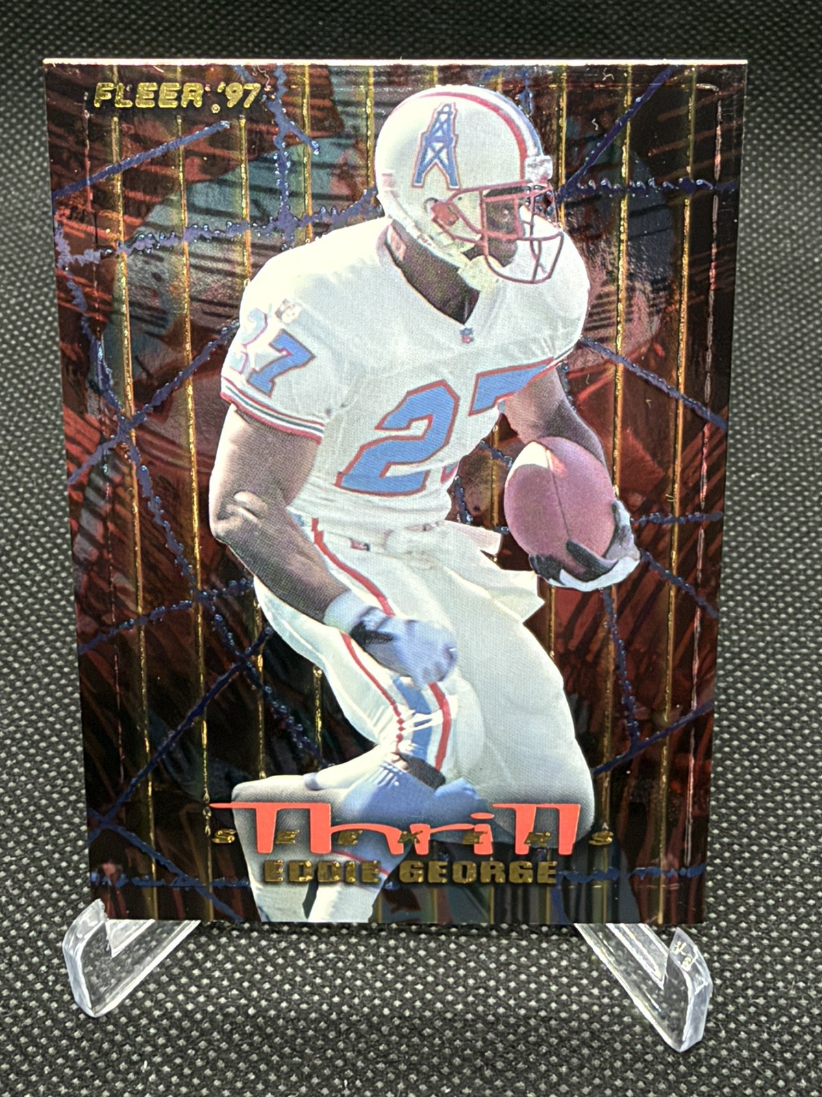 1997 Fleer Eddie George #6 Thrill Seekers Houston Oilers 1997 Fleer Eddie George #6 Thrill Seekers Houston Oilers