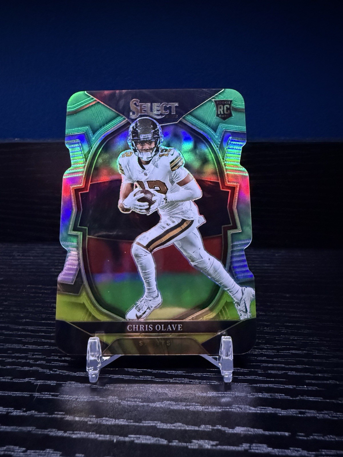 Panini Select 2022 Concourse Chris Olave #30 Green Yellow Prizm Die-Cut RC Panini Select 2022 Concourse Chris Olave #30 Green Yellow Prizm Die-Cut RC