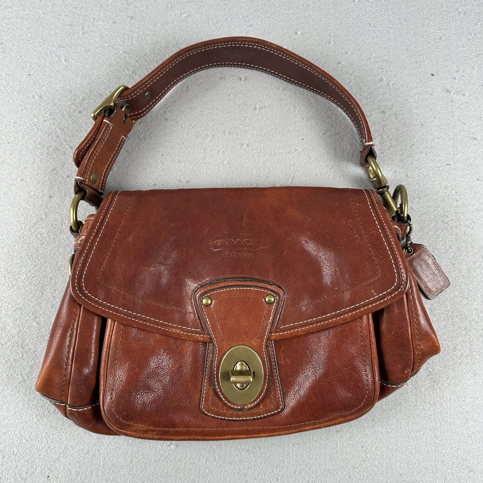 VTG Coach Legacy Ali Flap Shoulder Bag Brown Leather Turnlock 65th Anniv 10329 VTG Coach Legacy Ali Flap Shoulder Bag Brown Leather Turnlock 65th Anniv 10329