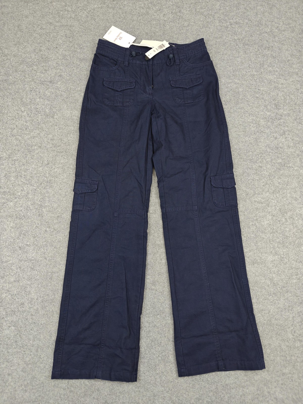 Sunday Best Pants Womens 00 Blue Cargo Twill Adjustable Waist Pockets Aritzia