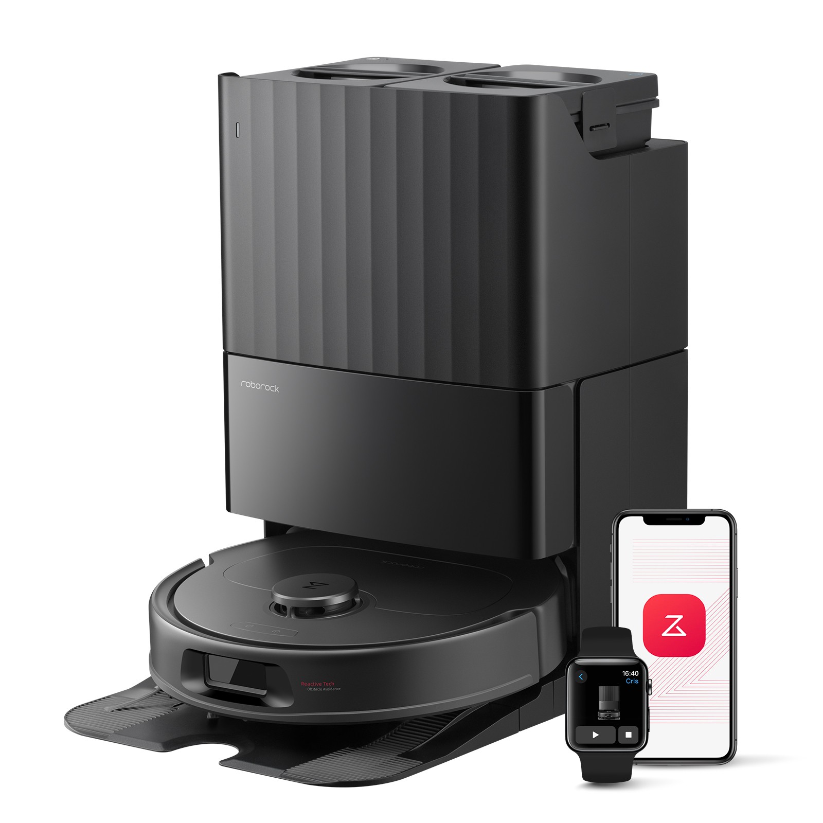 Roborock QV35A Robot Vacuum,8000Pa, Anti-Tangle, Self-Washing - Certified Refurb