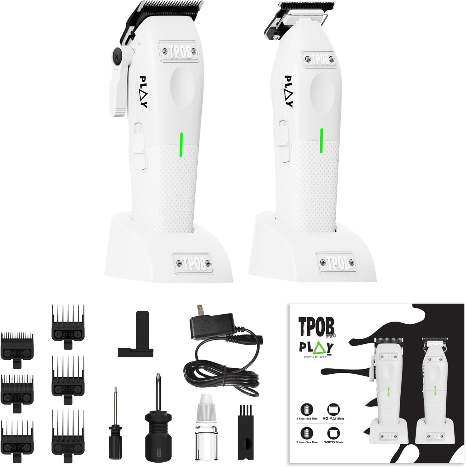 Mini Play Professional Hair Clippers for Men — Dual Speed 6000-7500 RPM Compact