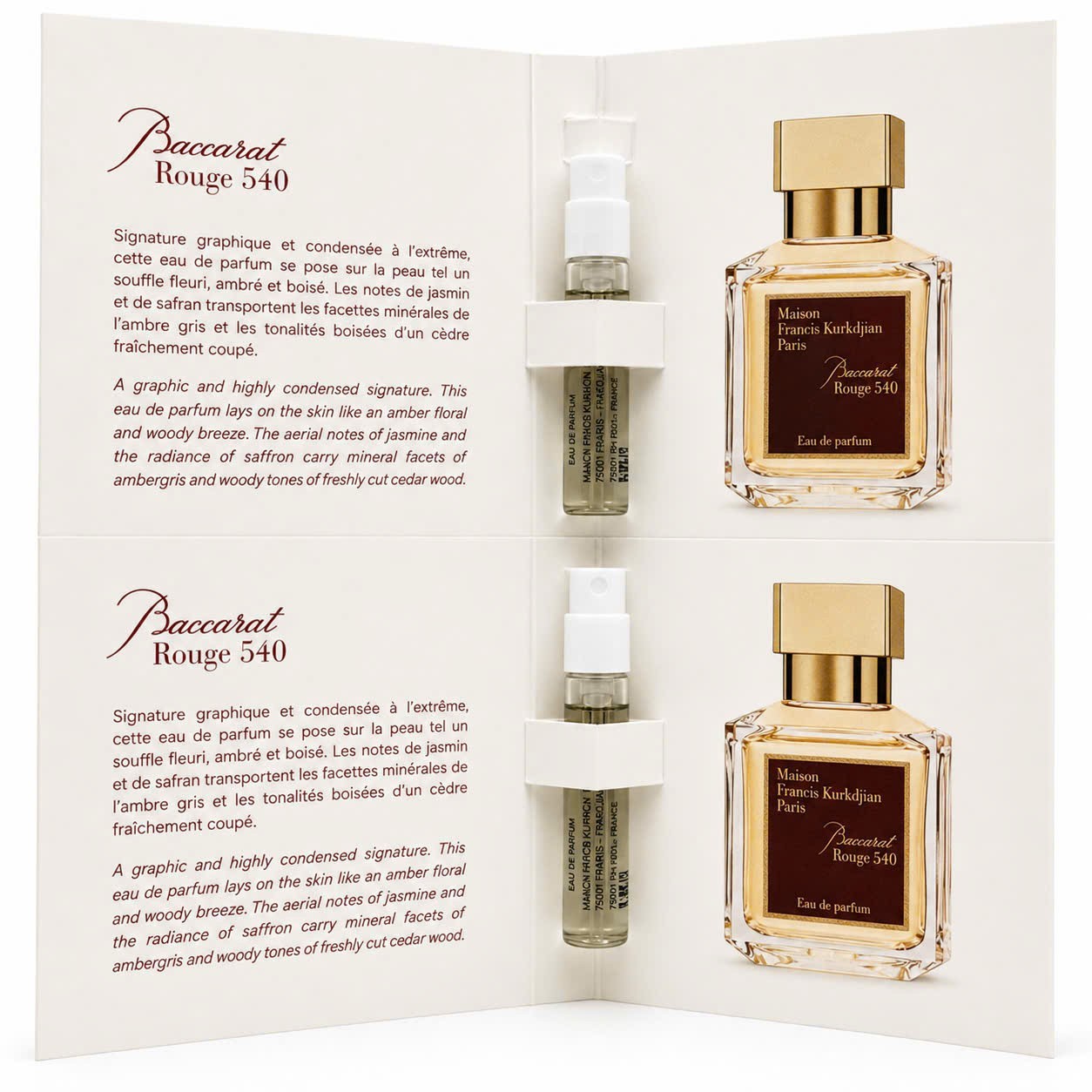 2 PCS MFK BACCARAT ROUGE 540 EAU DE PARFUM SAMPLE SPRAY 2ML🌸Authentic 2 PCS MFK BACCARAT ROUGE 540 EAU DE PARFUM SAMPLE SPRAY 2ML🌸Authentic