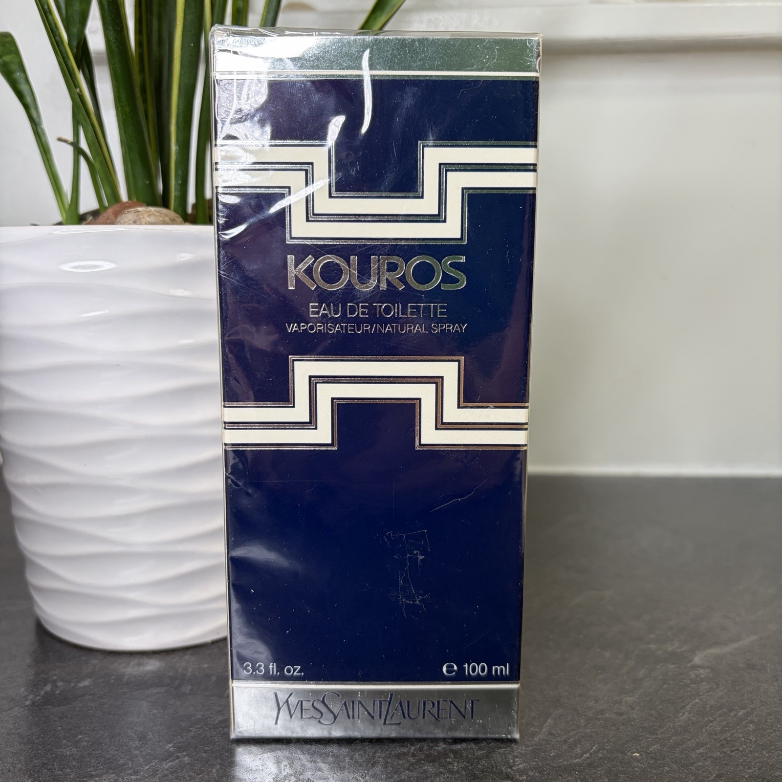 Vintage YSL Kouros Eau De Toilette 3.4 oz Spray Cologne SEALED Parfums Corp RARE
