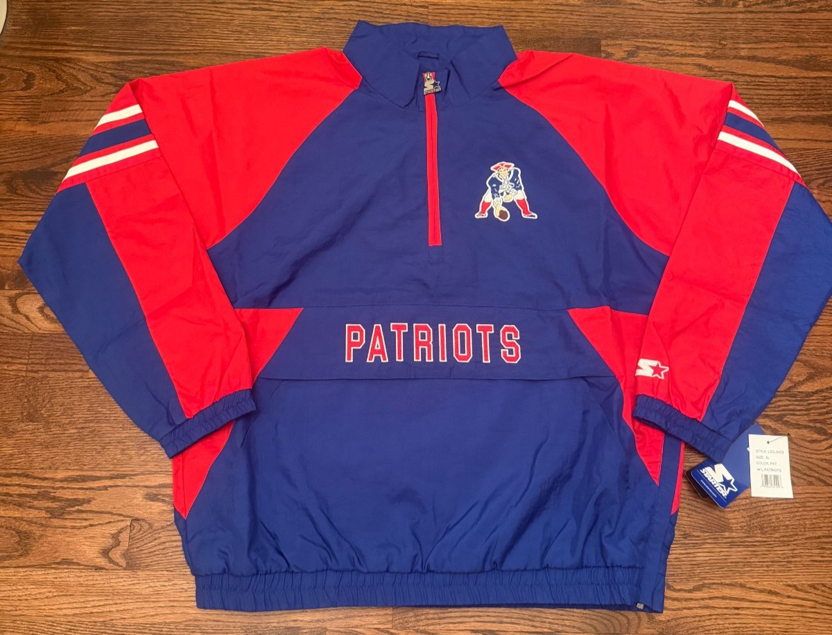 BRAND NEW Starter 1/4 Zip New England Patriots Retro NFL Men\'s Jacket Size XL