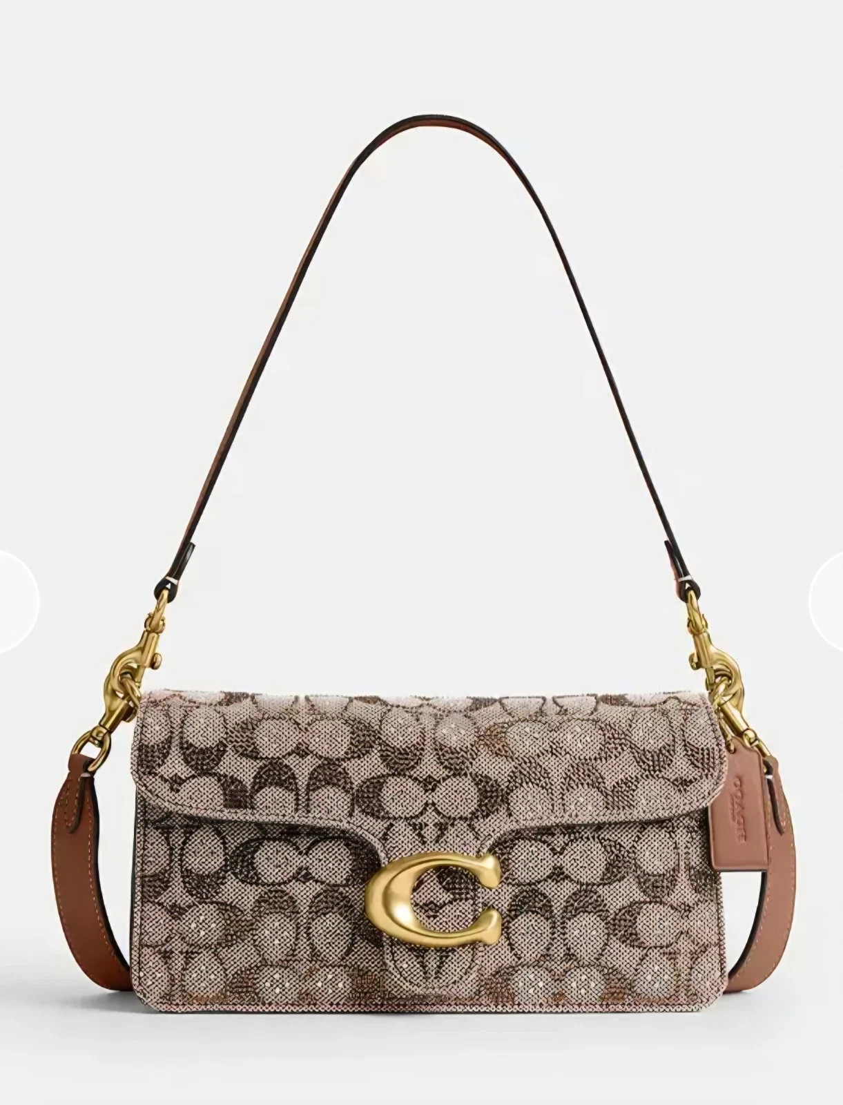 NWT Coach Tabby Shoulder Bag Signature Jacquard 26 Crystal CDZ34