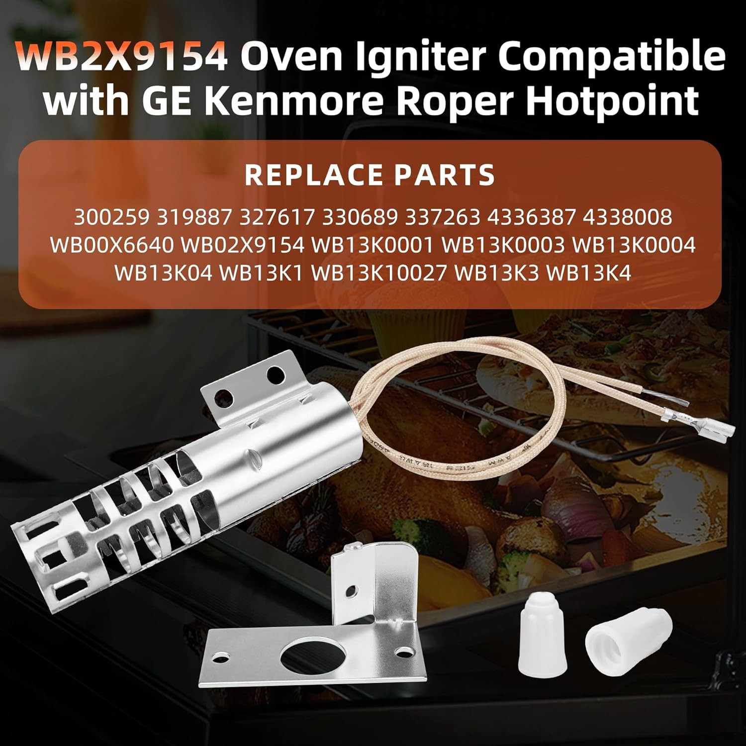 Upgraded WB2X9154 XL44 Oven Igniter Replacement for GE round Gas Stove Range