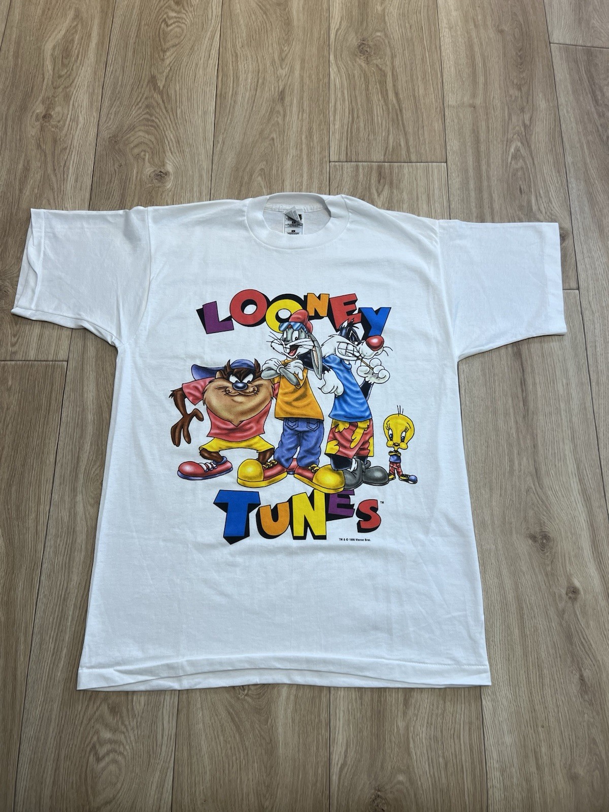 Vintage Deadstock 1996 Looney Tunes Taz Bugs Bunny Tweety Sylvester T Shirt L
