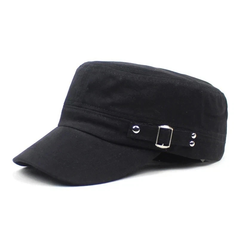 Classic Cotton Army Hat Military Cadet Patrol Style Simple Adjustable Flat Cap Classic Cotton Army Hat Military Cadet Patrol Style Simple Adjustable Flat Cap
