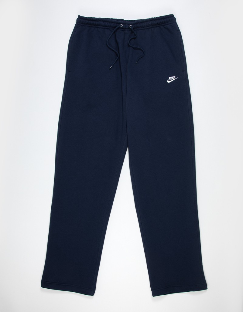 Nike Club Men's Open-Hem Fleece Pants Sweatpants Midweight Navy Blue M L XL 2XL