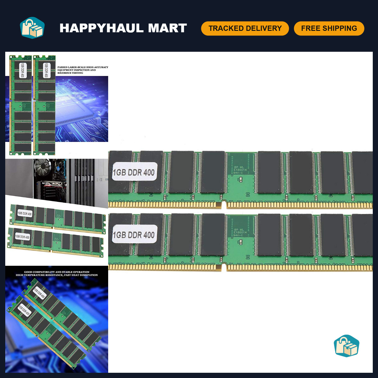 2pcs 1GB DDR400 PC3200 184pin Desktop Memory Module - High-Speed RAM Upgrade