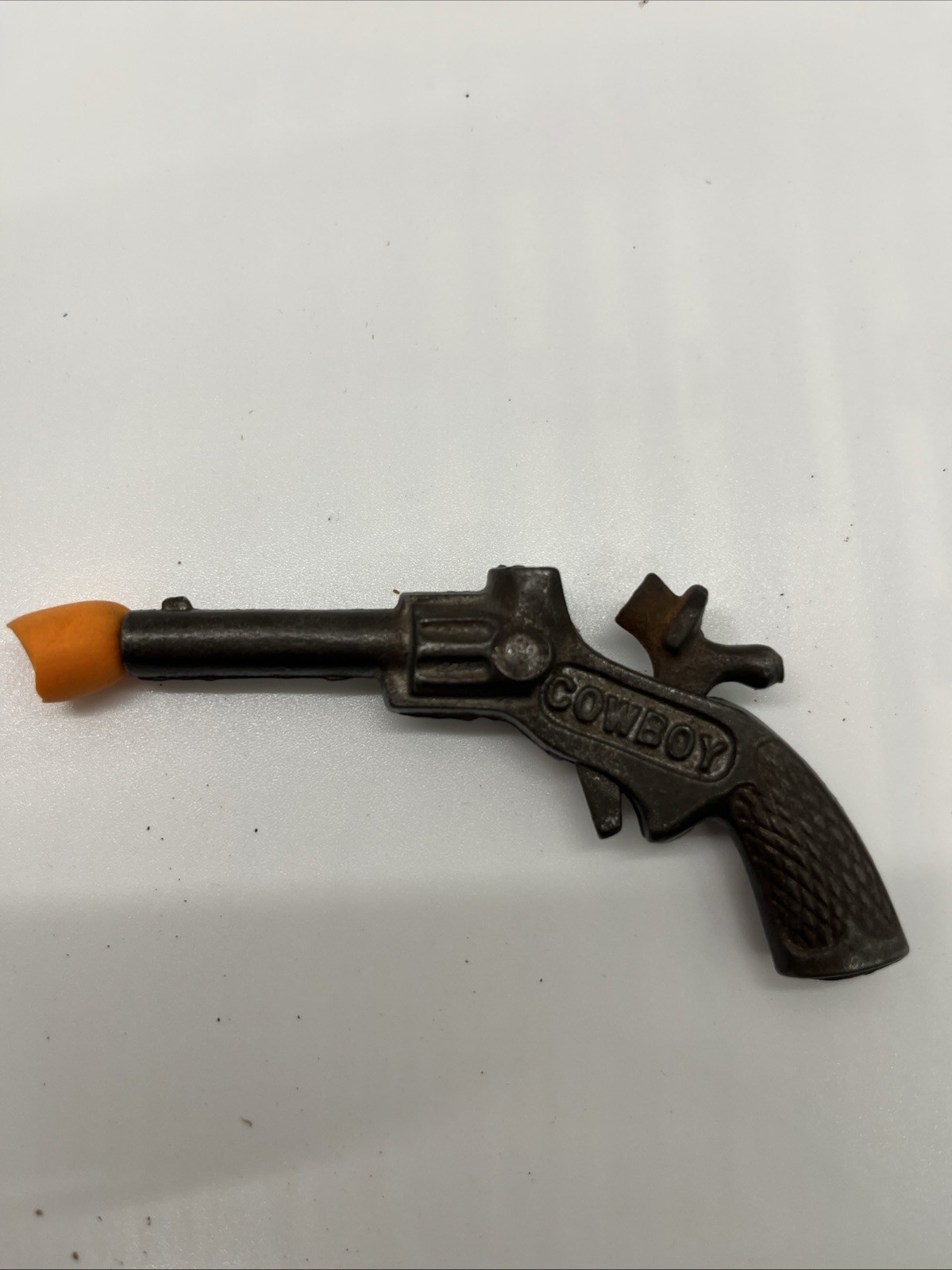 Vintage 1920s Cast Iron Miniature COWBOY Cap Gun – Excellent Working Condition