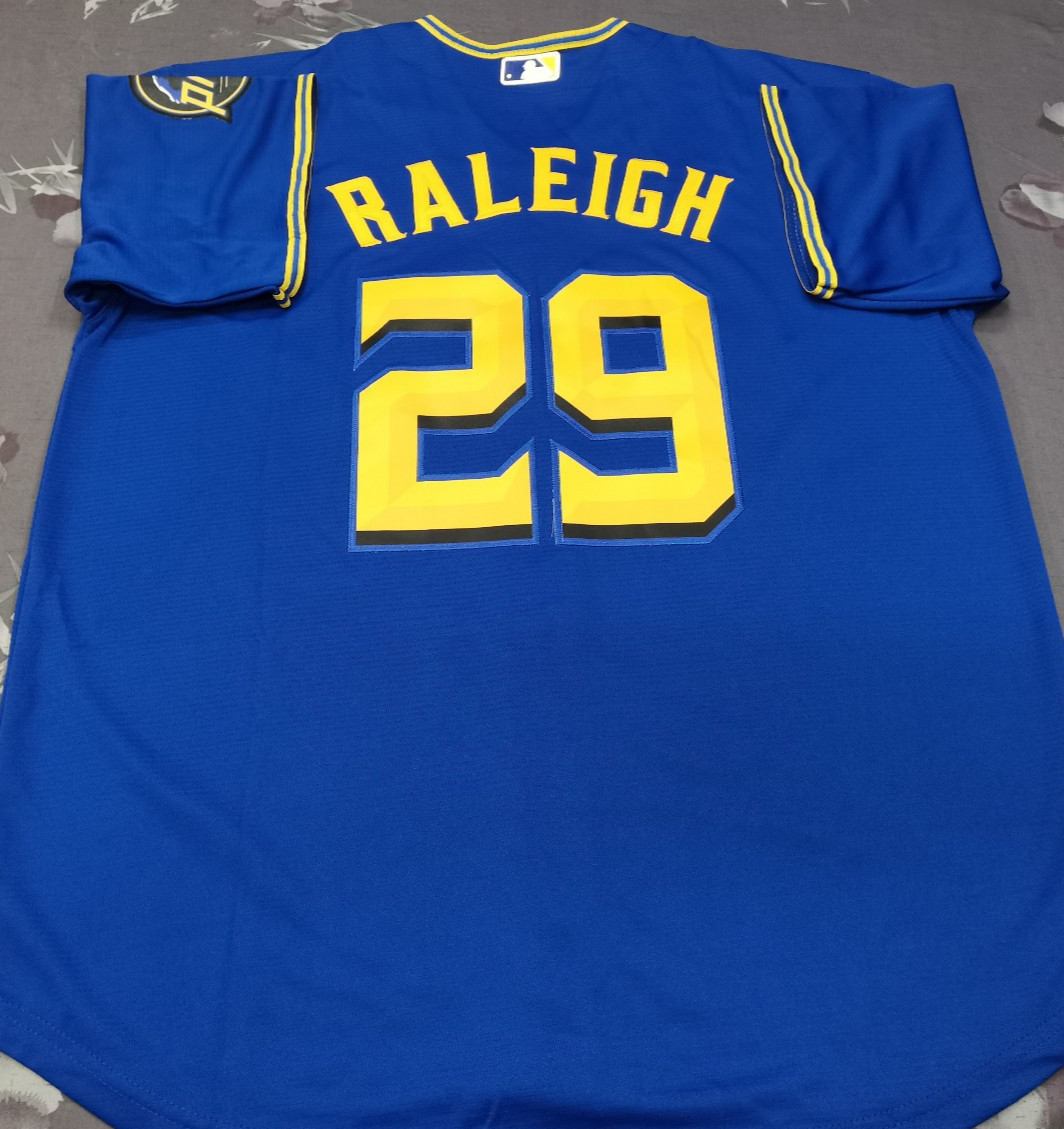 Cal Raleigh #29 SEA Mariners City Connect Royal Cool Base Sewn Stitched Jersey.