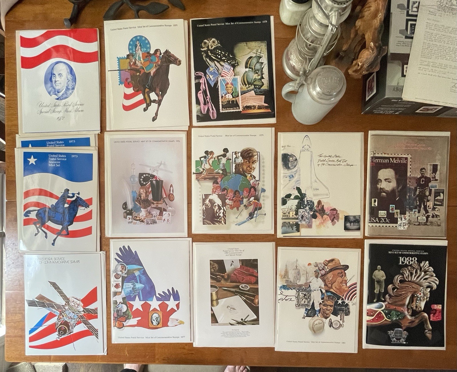 Mint U.S. Commemorative Stamp Collection Lot In Albums 1972-1982 and 1984 & 1988