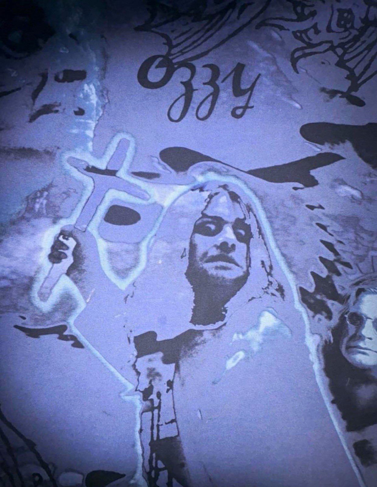 Ozzy Osbourne All-Over Graphic Blue Men\'s XL Preshrunk Cotton Tee All Sport Ozzy Osbourne All-Over Graphic Blue Men\'s XL Preshrunk Cotton Tee All Sport