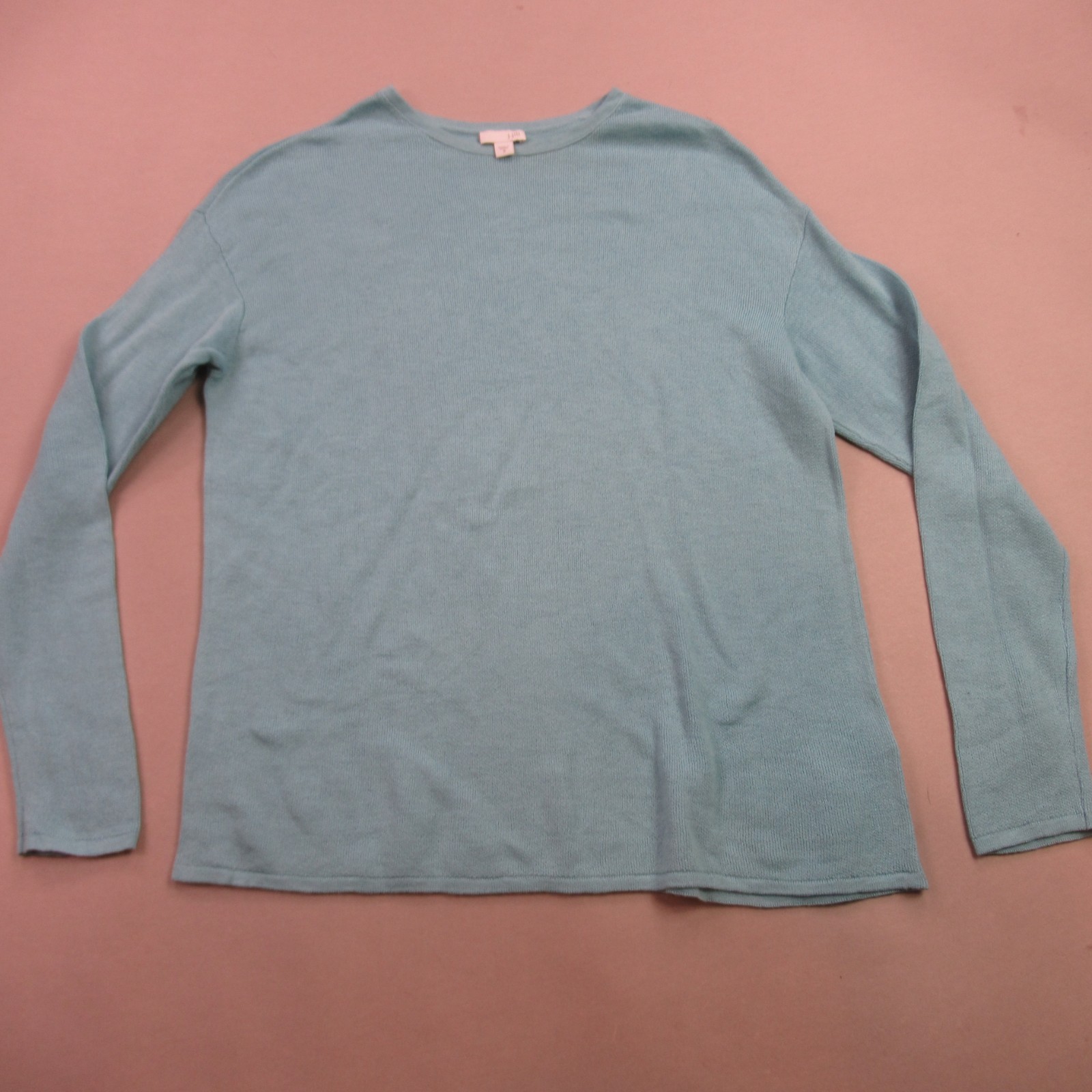 J Jill Shirt Womens Medium Long Sleeve Crew Neck Lightweight Casual Blue