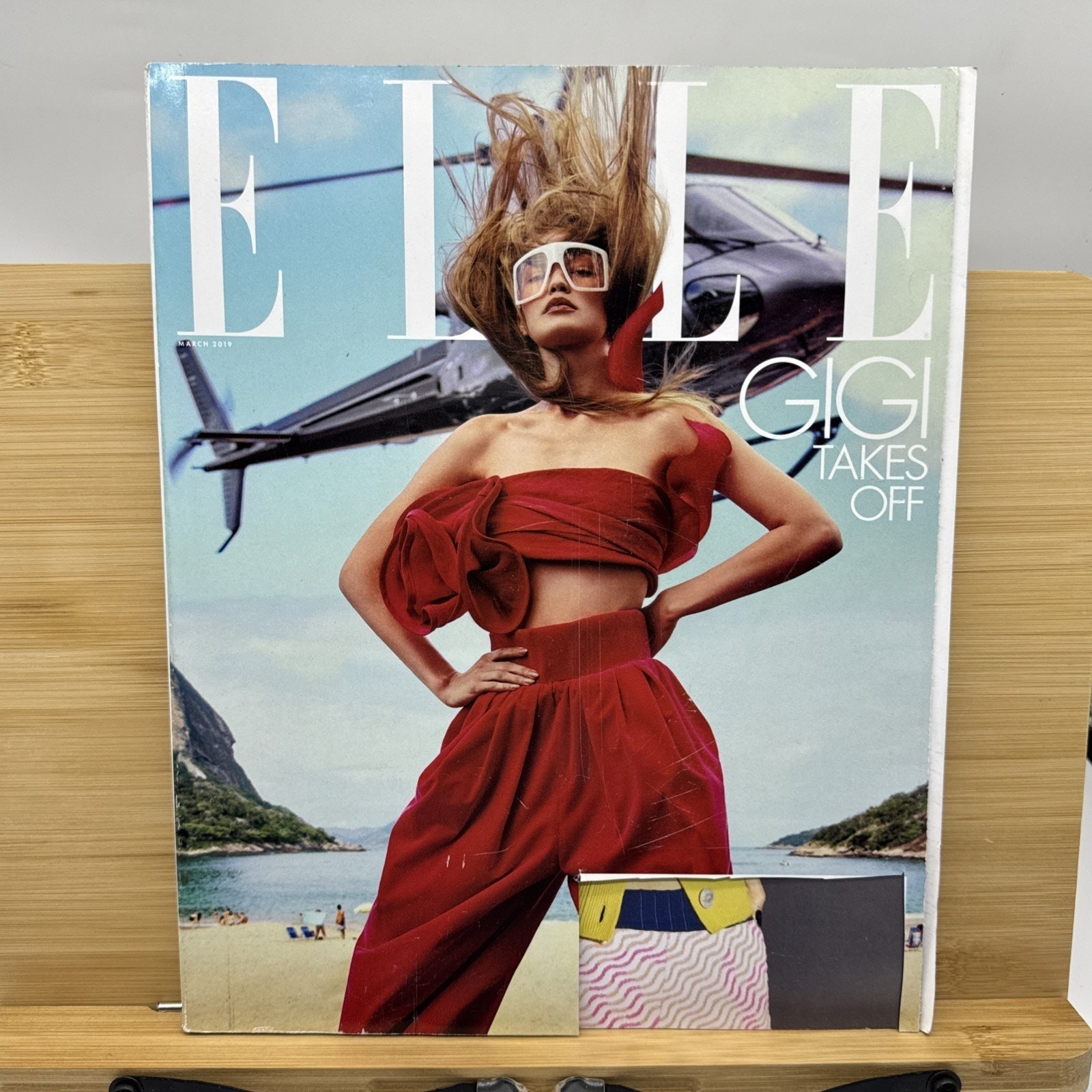 Elle Fashion Magazine March 2019 Gigi Hadid Takes Off - label cut