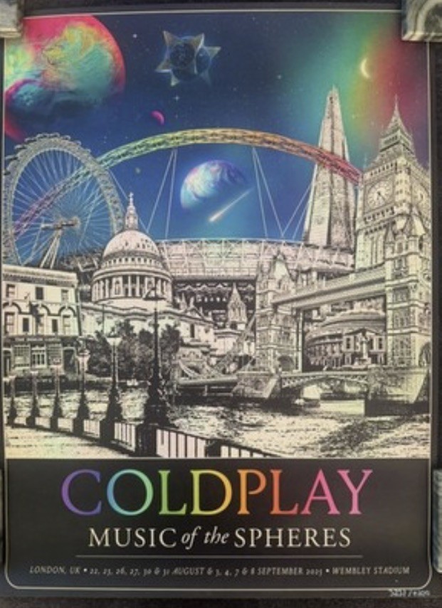 Coldplay SOLD OUT 1st Edition London Music of the Spheres Tour Poster 3231/4200 Coldplay SOLD OUT 1st Edition London Music of the Spheres Tour Poster 3231/4200