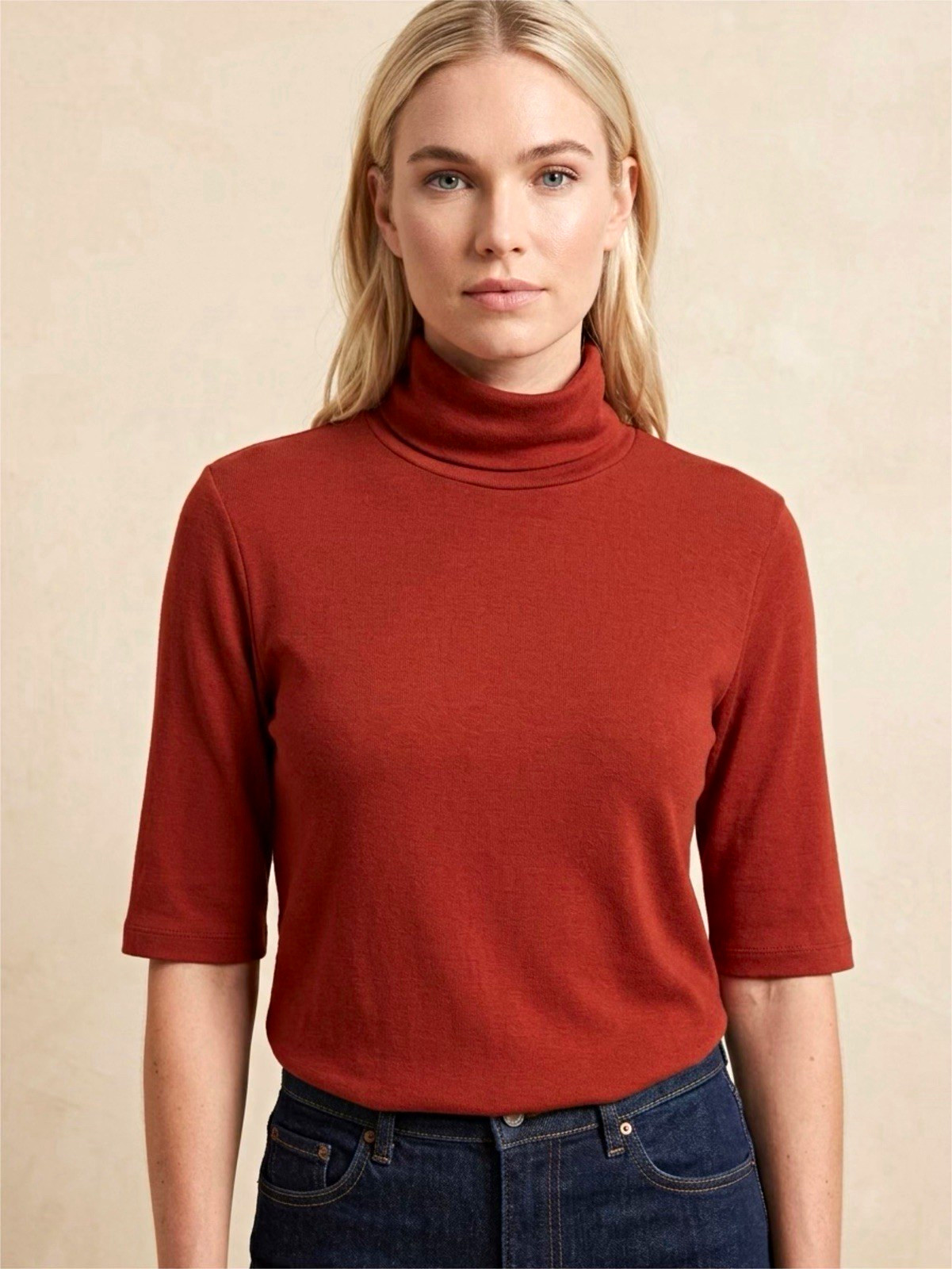 ZARA Trafaluc Women’s Brown Solid Knit Turtleneck Pullover Sweater 3/4 Sleeve S ZARA Trafaluc Women’s Brown Solid Knit Turtleneck Pullover Sweater 3/4 Sleeve S
