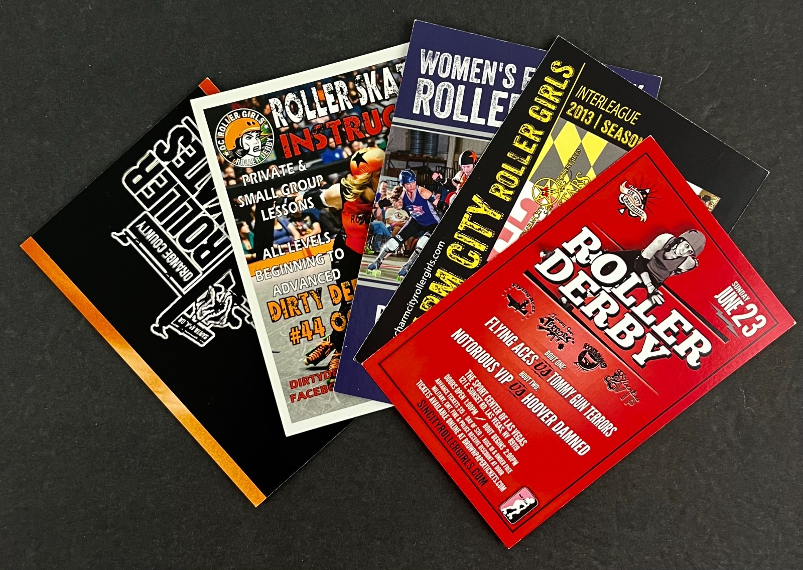 2000s-2010s Women\'s Roller Derby Dames Skating WFTDA Promo Ad Cards Lot Of 5 2000s-2010s Women\'s Roller Derby Dames Skating WFTDA Promo Ad Cards Lot Of 5