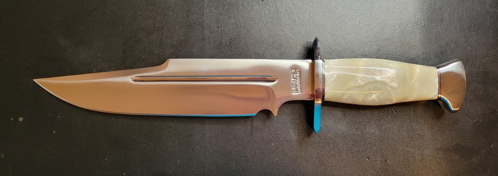Impact Cutlery Custom D2 Steel Classic Hunting Bowie Knife Pearl Resin- 2550 Impact Cutlery Custom D2 Steel Classic Hunting Bowie Knife Pearl Resin- 2550