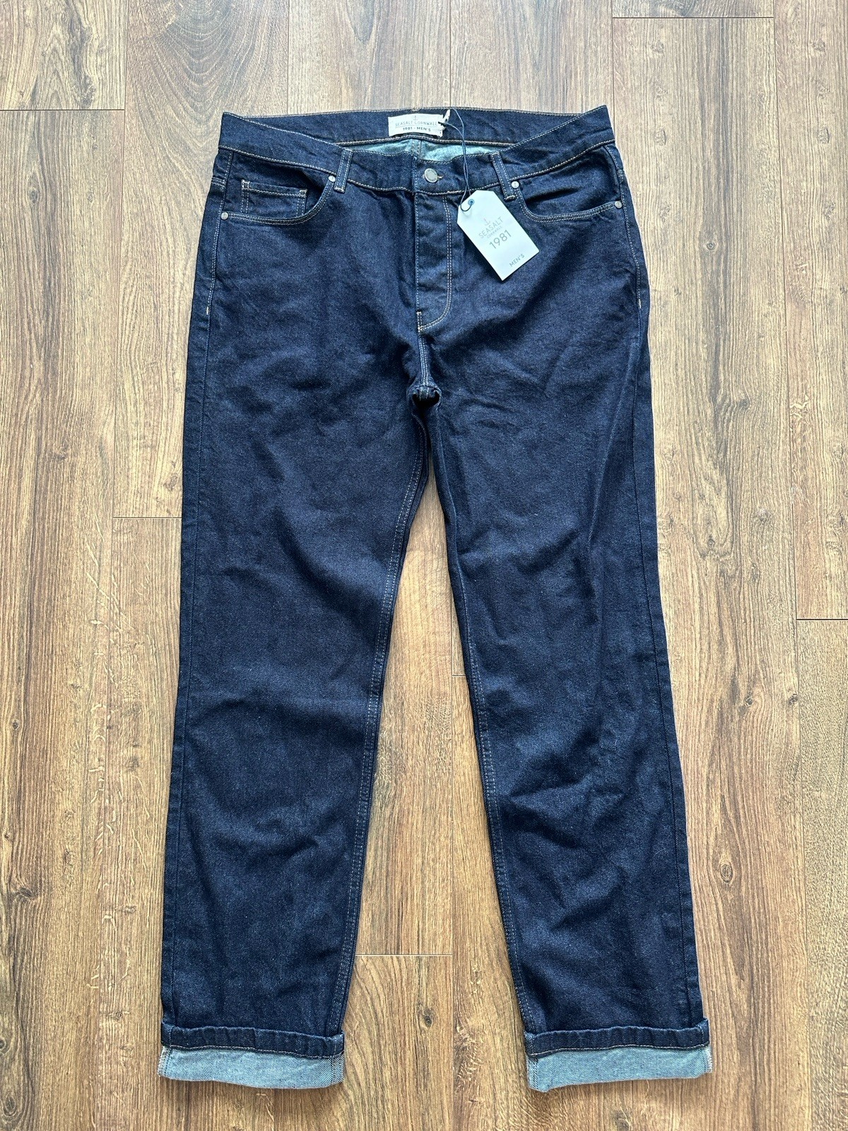 Seasalt Cornwall 1981 Men’s Coble Indigo Dyed Jeans W36 L30 Dark Wash