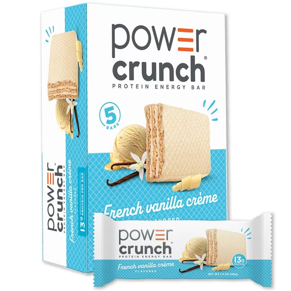 Power Crunch Original Protein Energy Bars, French Vanilla Cream, 1.4 oz, 5 Count Power Crunch Original Protein Energy Bars, French Vanilla Cream, 1.4 oz, 5 Count