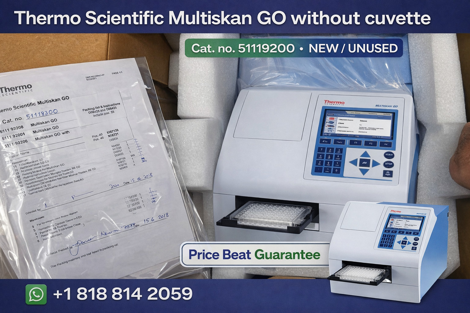 Thermo Scientific Multiskan GO Microplate Reader 51119200 NEW No Cuvette ELISA