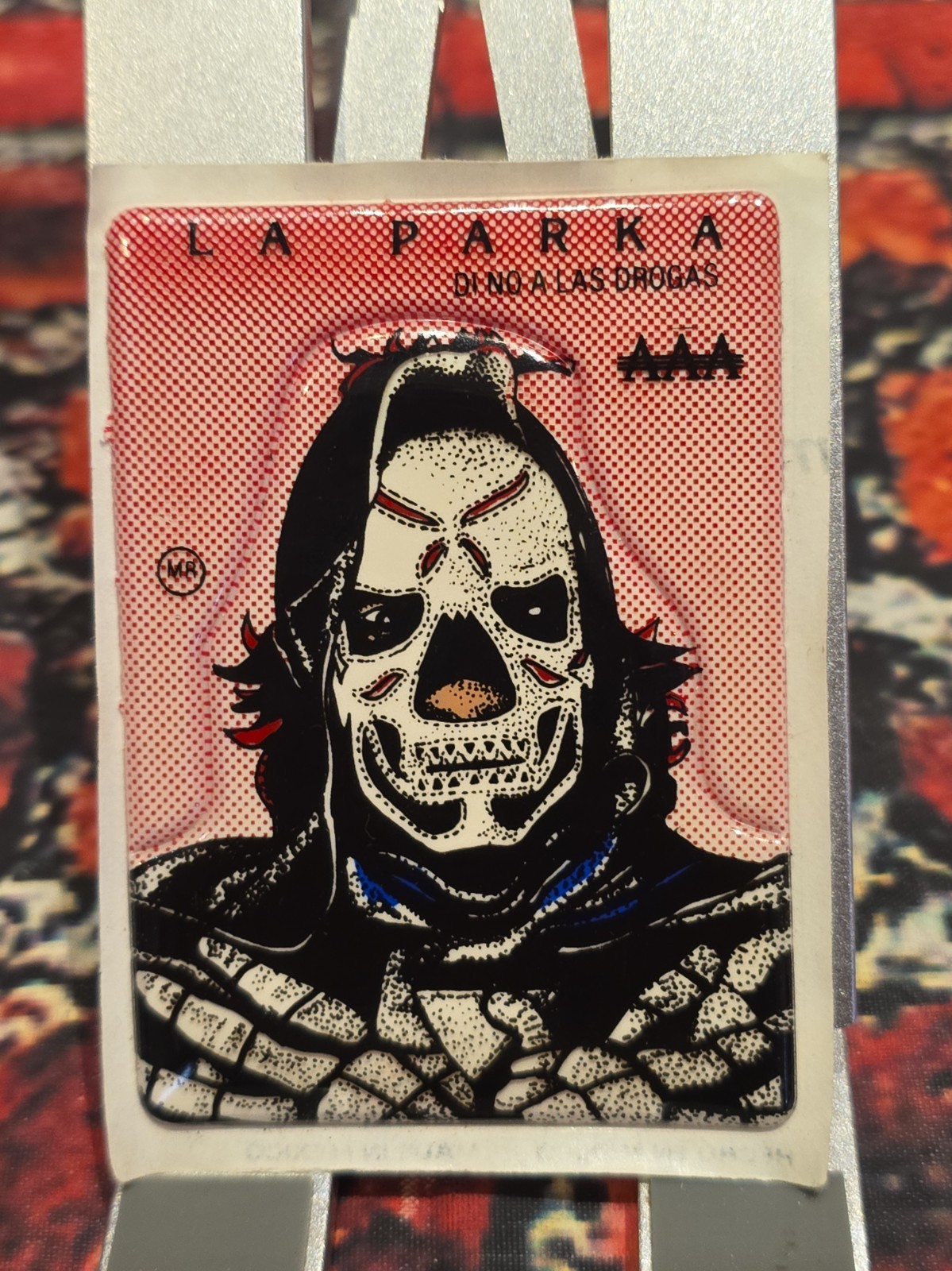 ORIGINAL 1990's La Parka Lucha Libre THICK PLASTIC DECAL 3.5