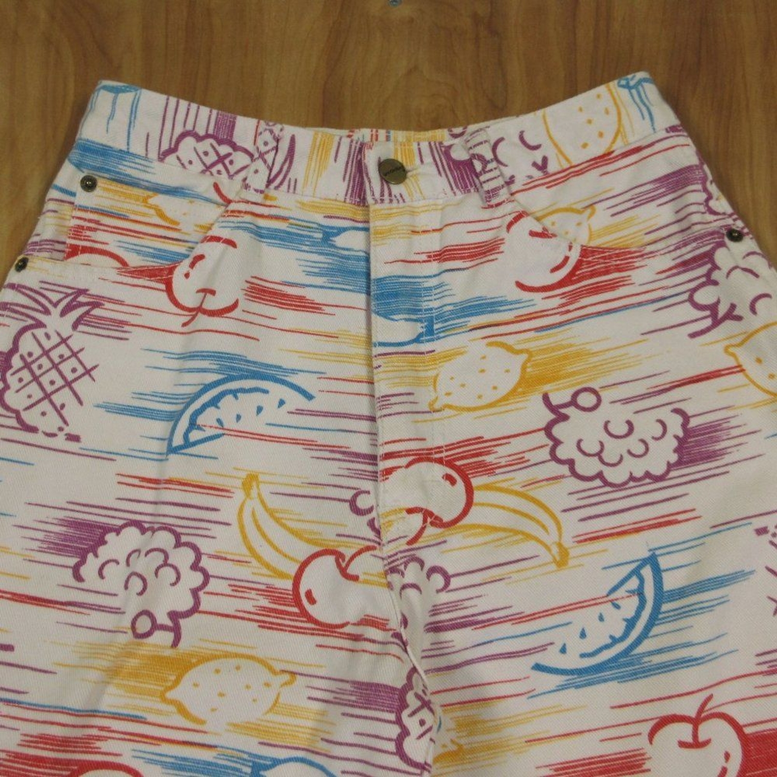 UNIONBAY Fruit Strip All Over Print Jeans 80s 90s Womens/Juniors Size 11 VINTAGE UNIONBAY Fruit Strip All Over Print Jeans 80s 90s Womens/Juniors Size 11 VINTAGE