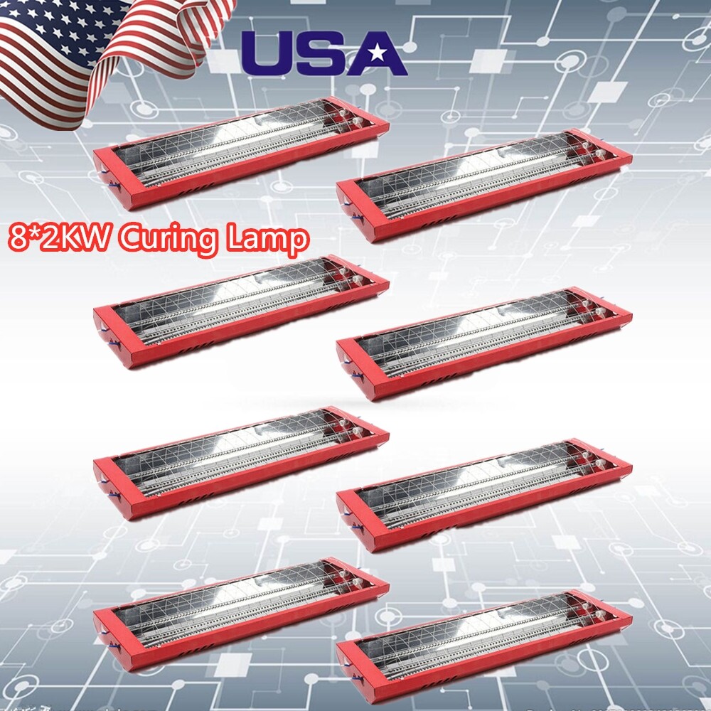 8* Baking Infrared Paint Curing Lamp Heater Heating Light Spray Booth 2000W 110V 8* Baking Infrared Paint Curing Lamp Heater Heating Light Spray Booth 2000W 110V