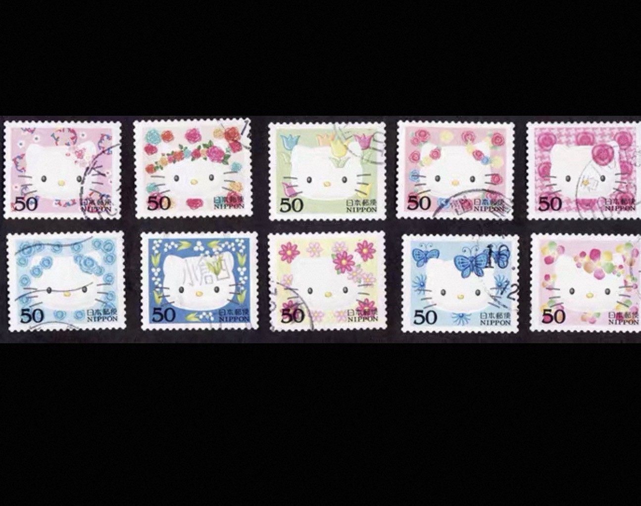 HDDM30 Stamp Japan 2004 Hello Kitty 50Y  Complete Used Set of 10