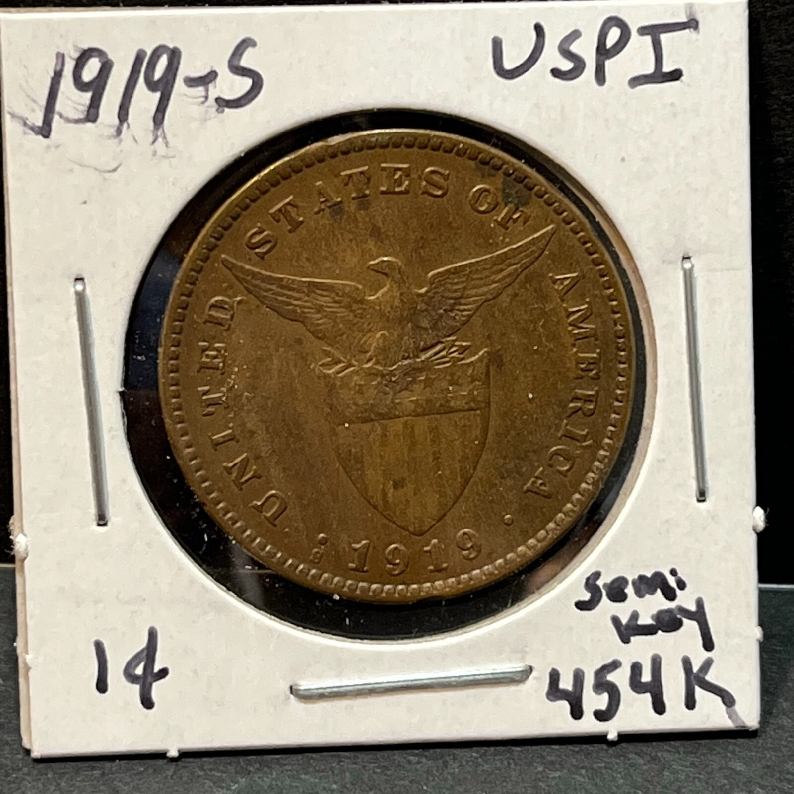 1919-S US Philippines One Centavo 1c (scarce date)