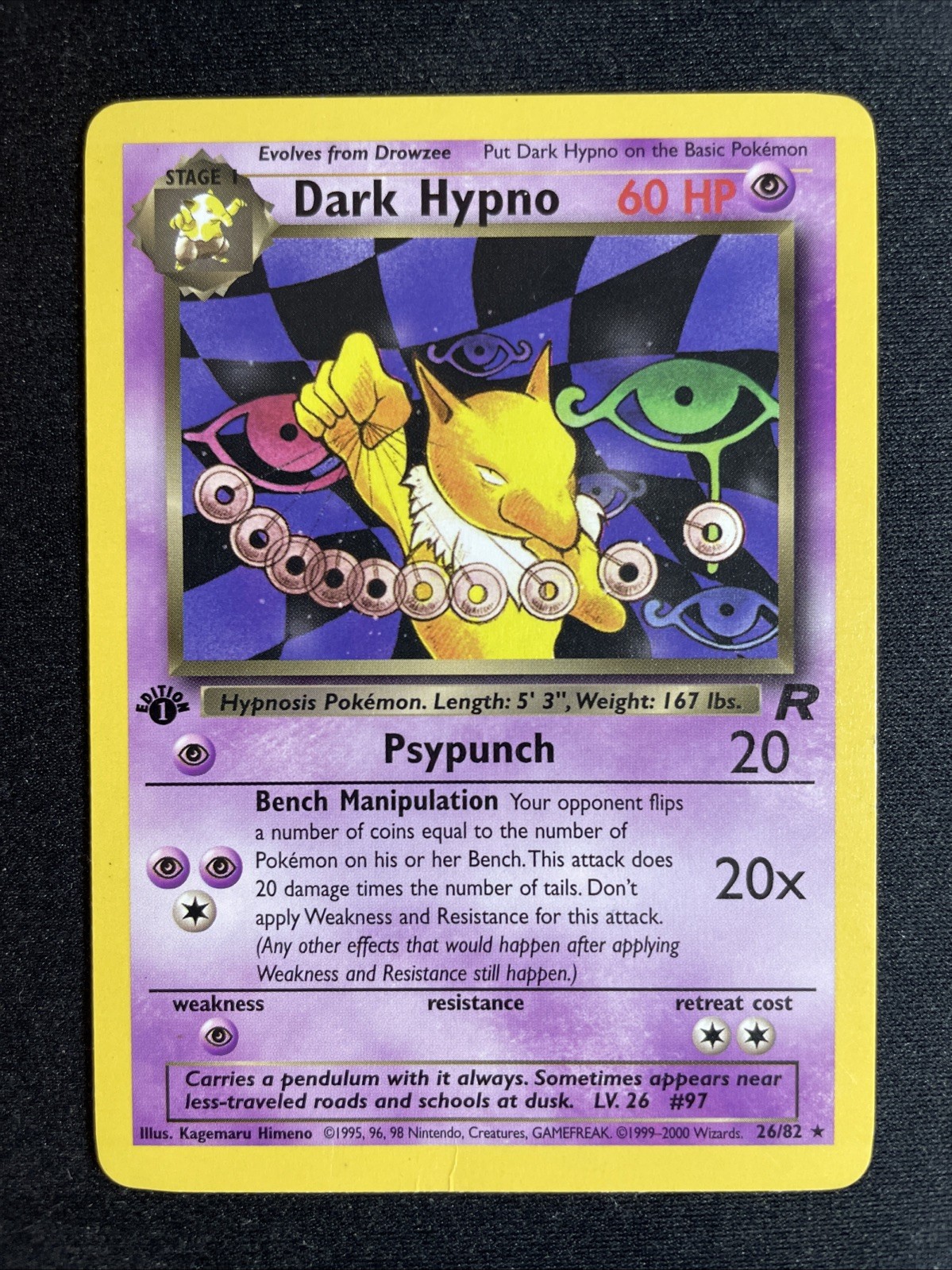 Dark Hypno 26/82 1st Edition - Pokemon Team Rocket MP