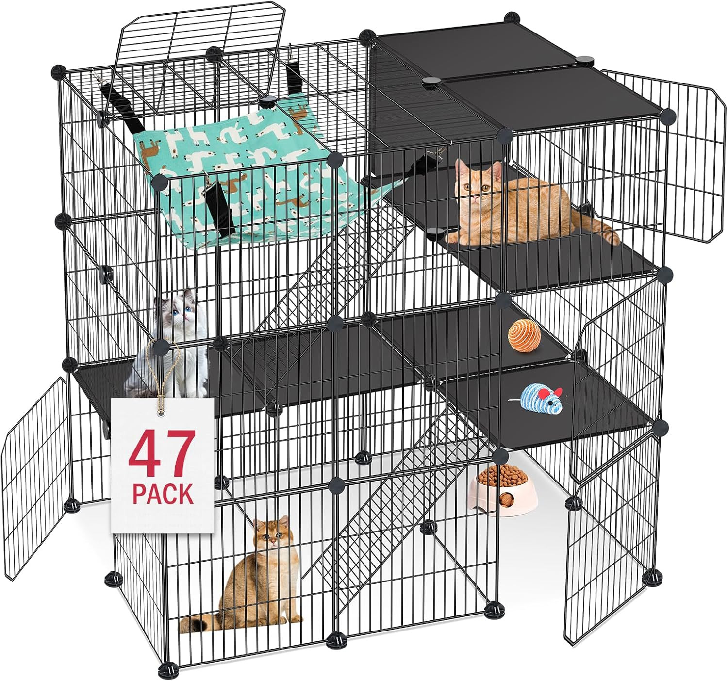 Cat Cage, 3-Tier DIY Cat Enclosures Catio, Cat Playpen 36\