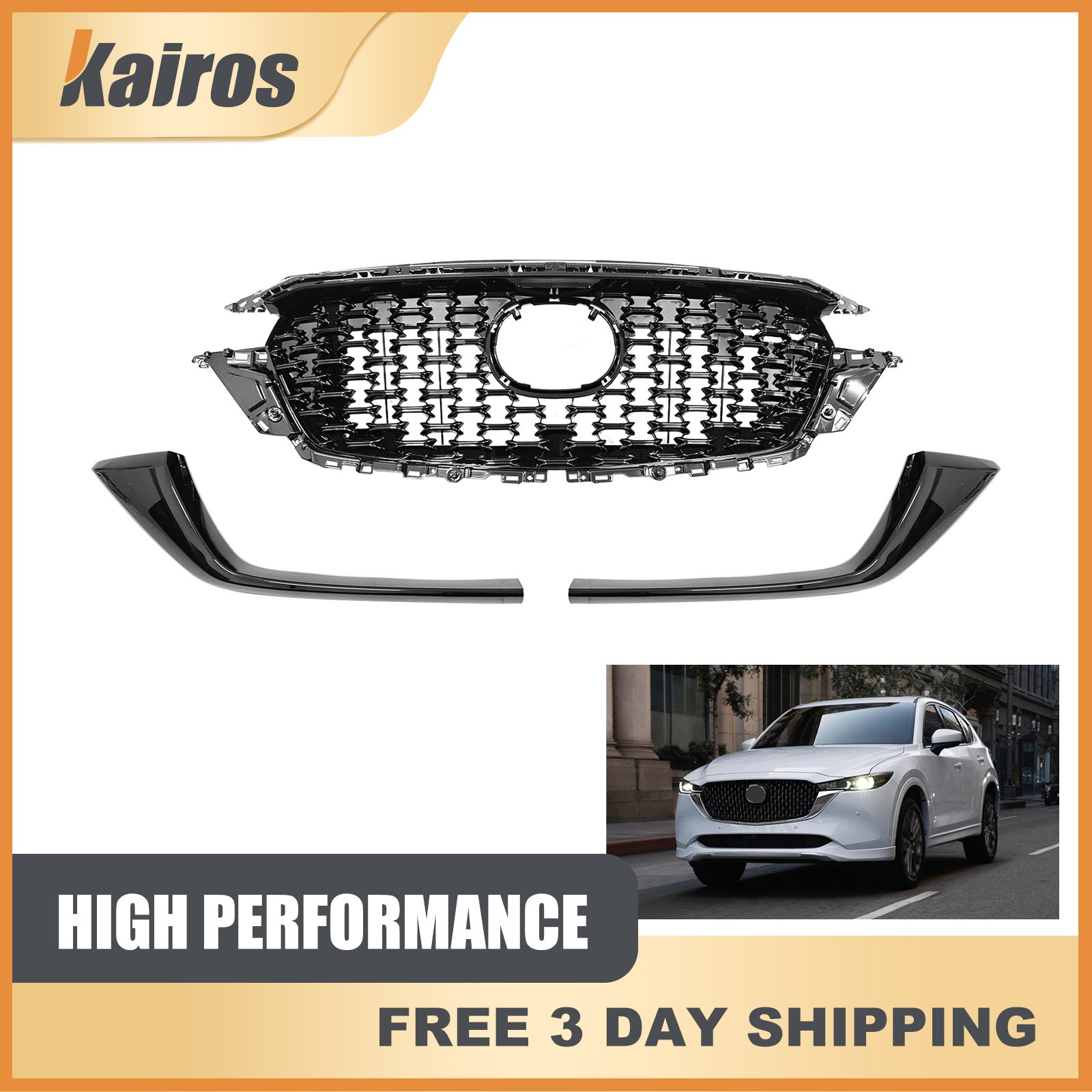 New Front Upper Bumper Grille Molding Trim Black For 22-25 Mazda Cx-5 Ksd5-50719