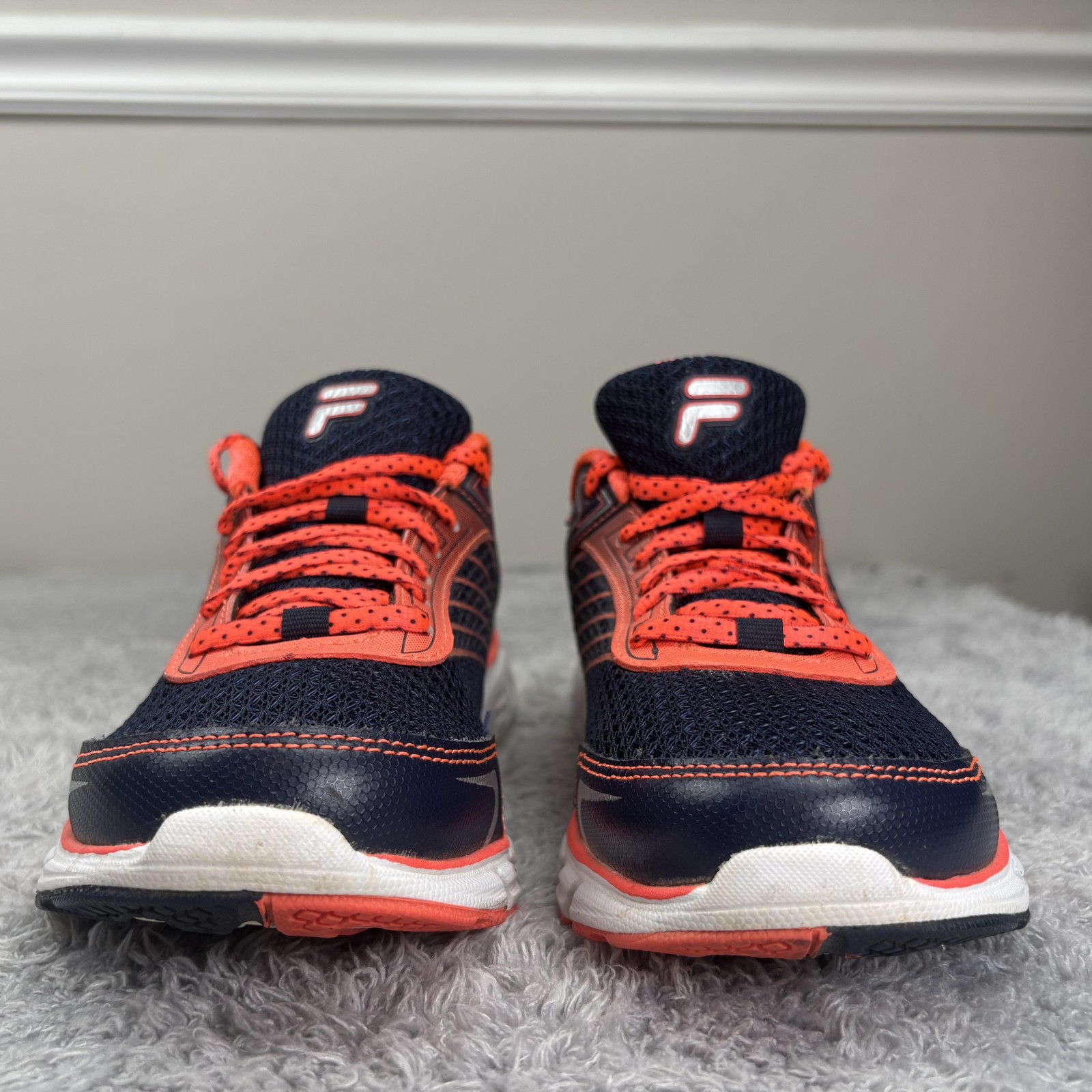 Fila Running Shoes Womens Size 9 Navy Orange CoolMax Memory Foam 5SR20836-413