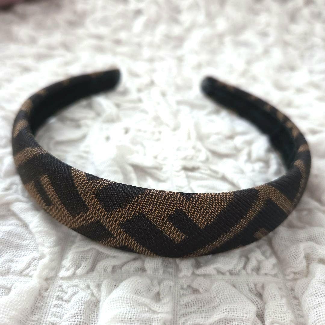 Fendi Zucca Headband Brown Black Canvas Hair Accessory No box Unisex