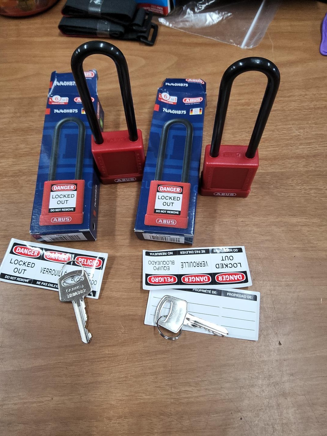 ABUS 74HB/40-75 KD RED Lockout Tagout Padlocks 3