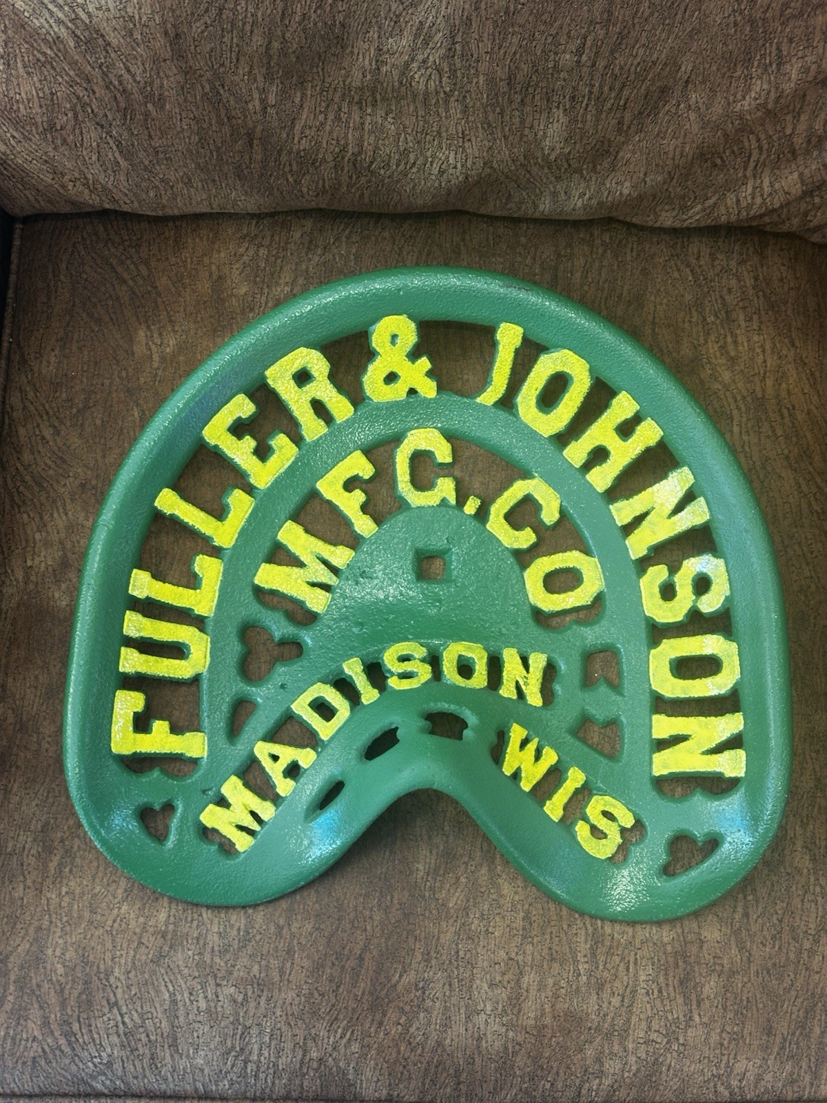 Antique Fuller & Johnson Cast Iron Tractor Seat Madison WI Farm Implement