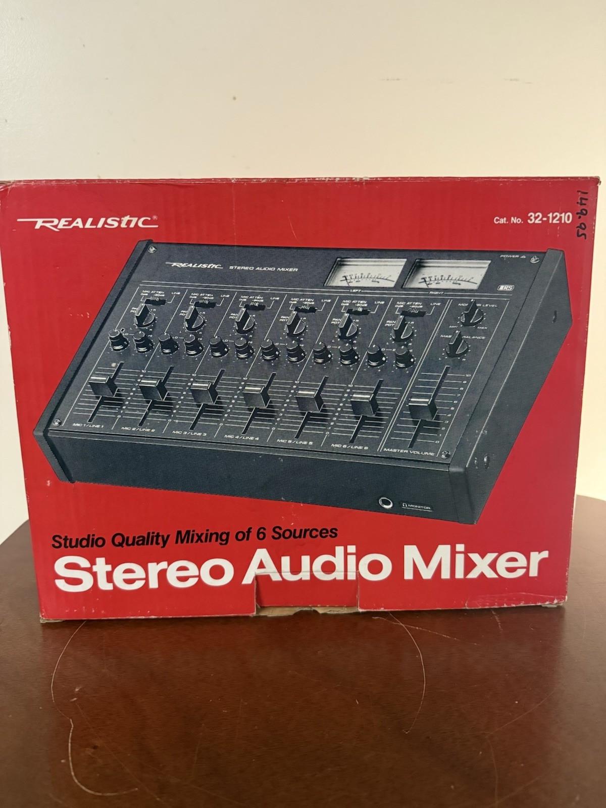 Vintage Realistic Stereo Audio Mixer 32-1210 Radio Shack 6 Channel Original Box