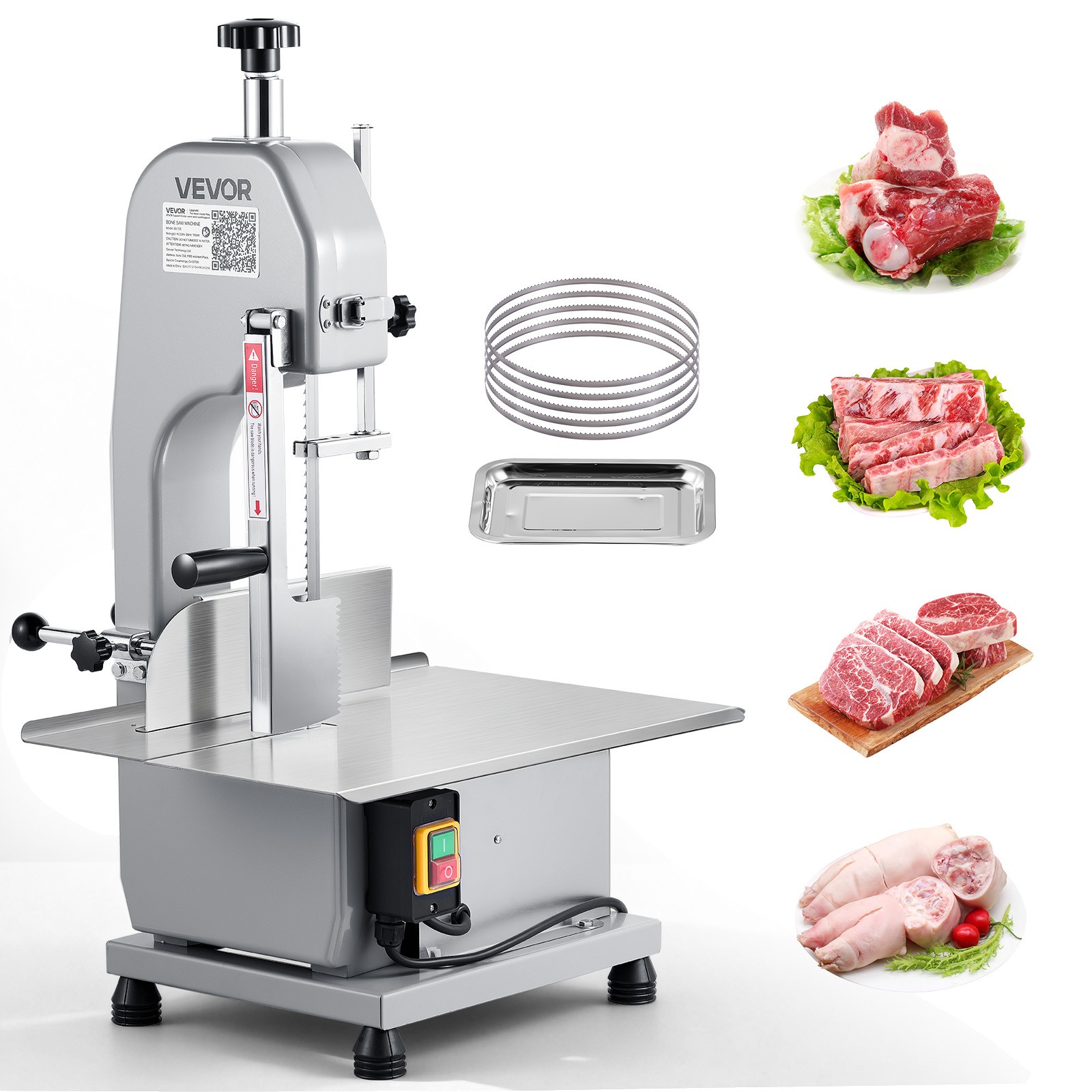 VEVOR Commercial Electric Meat Bandsaw 650W Bone Saw for Bones & Frozen Meat