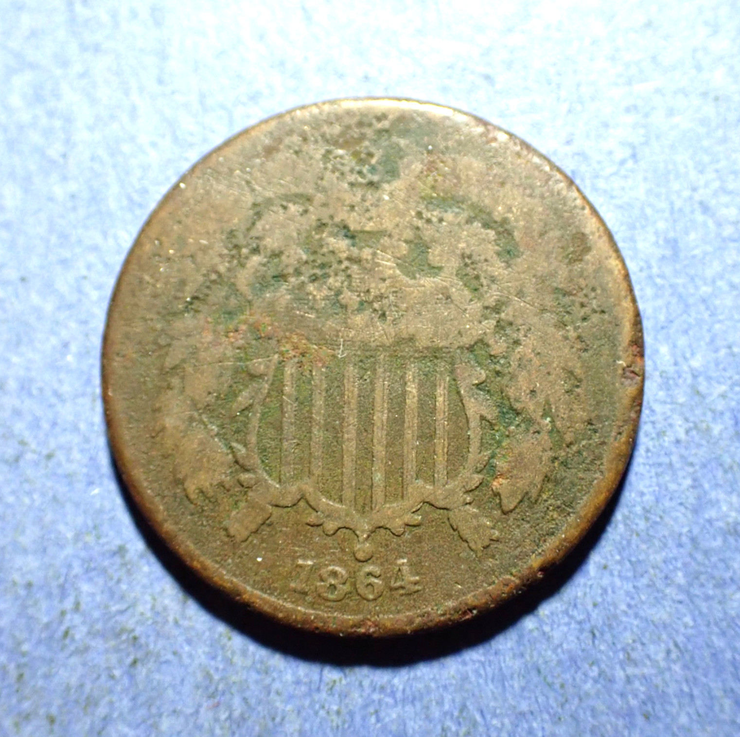 1864 Two Cent  AG details