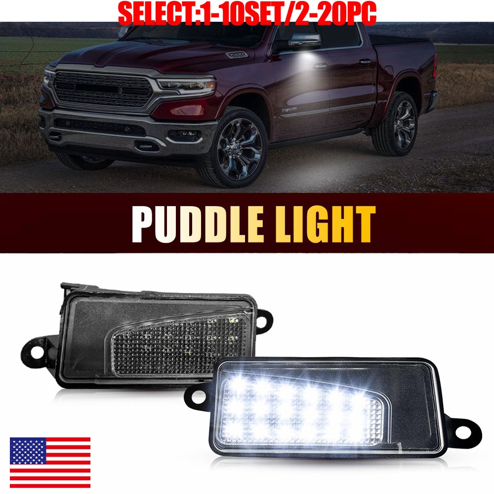 2-20X LED Side View Mirror Puddle Light Assembly Set For Dodge Ram 1500 2019-23 2-20X LED Side View Mirror Puddle Light Assembly Set For Dodge Ram 1500 2019-23