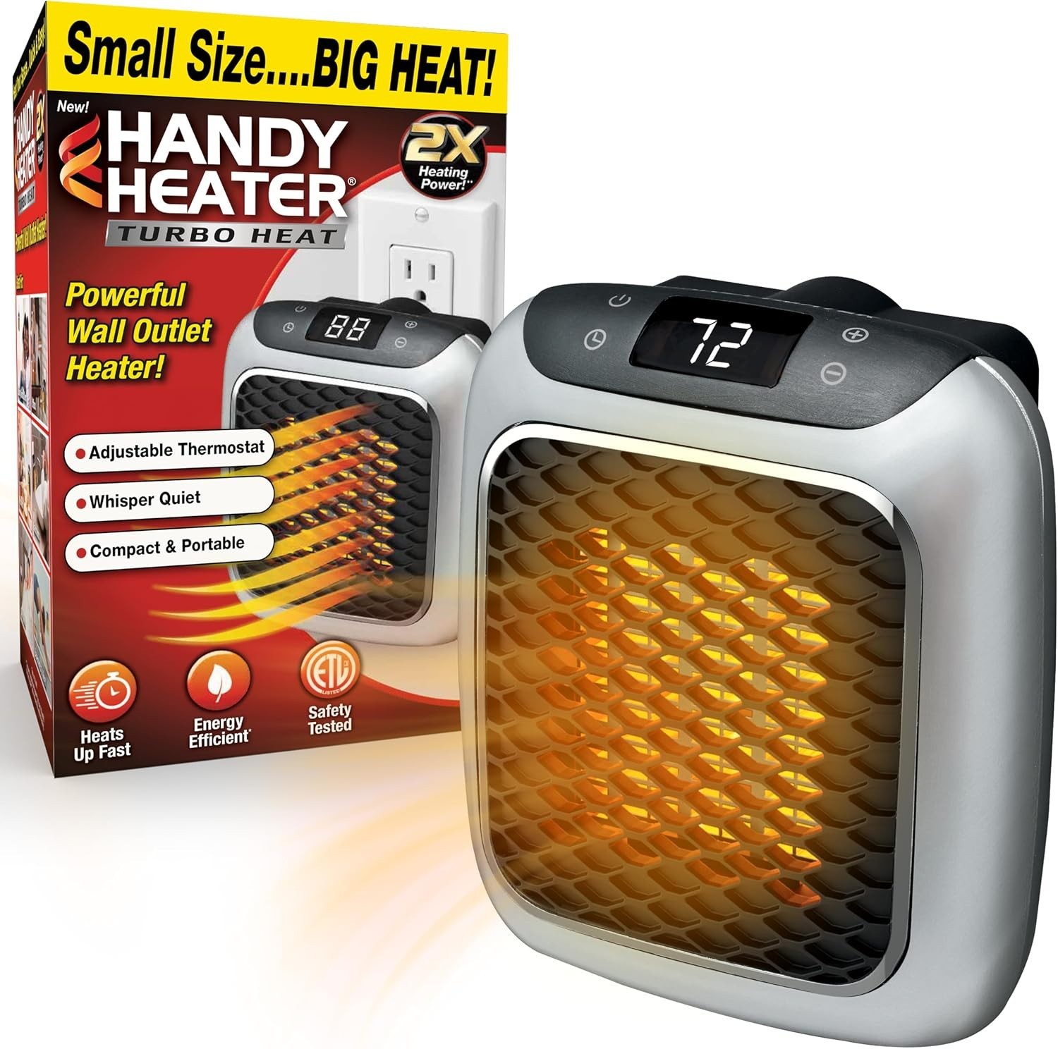 2 x Handy Heater Turbo Economical Individual Room Bathroom Space Heater 800W-NEW