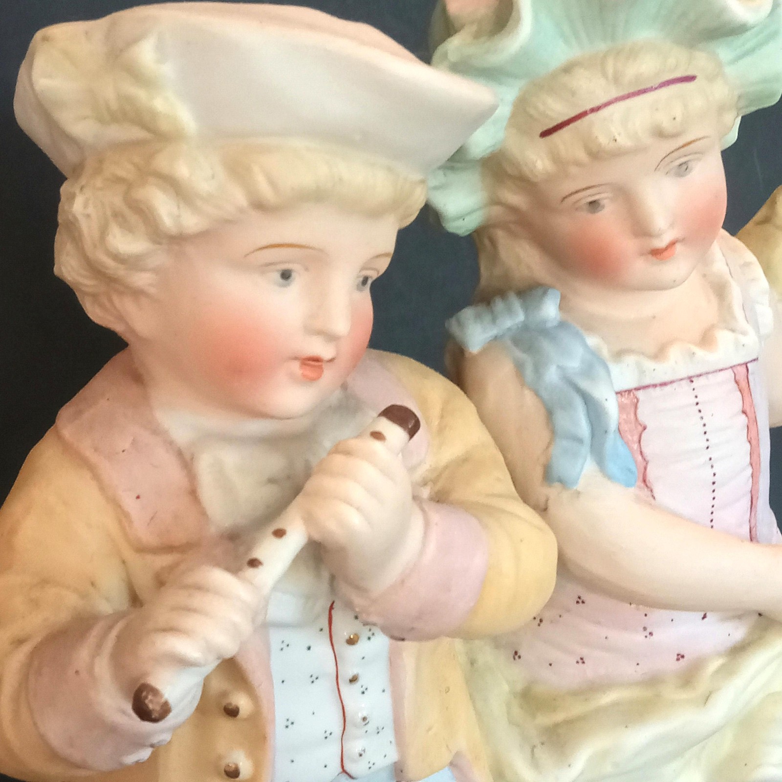 Antique German Bisque Figurine: Colonial Courting Couple, 10.5\ Antique German Bisque Figurine: Colonial Courting Couple, 10.5\