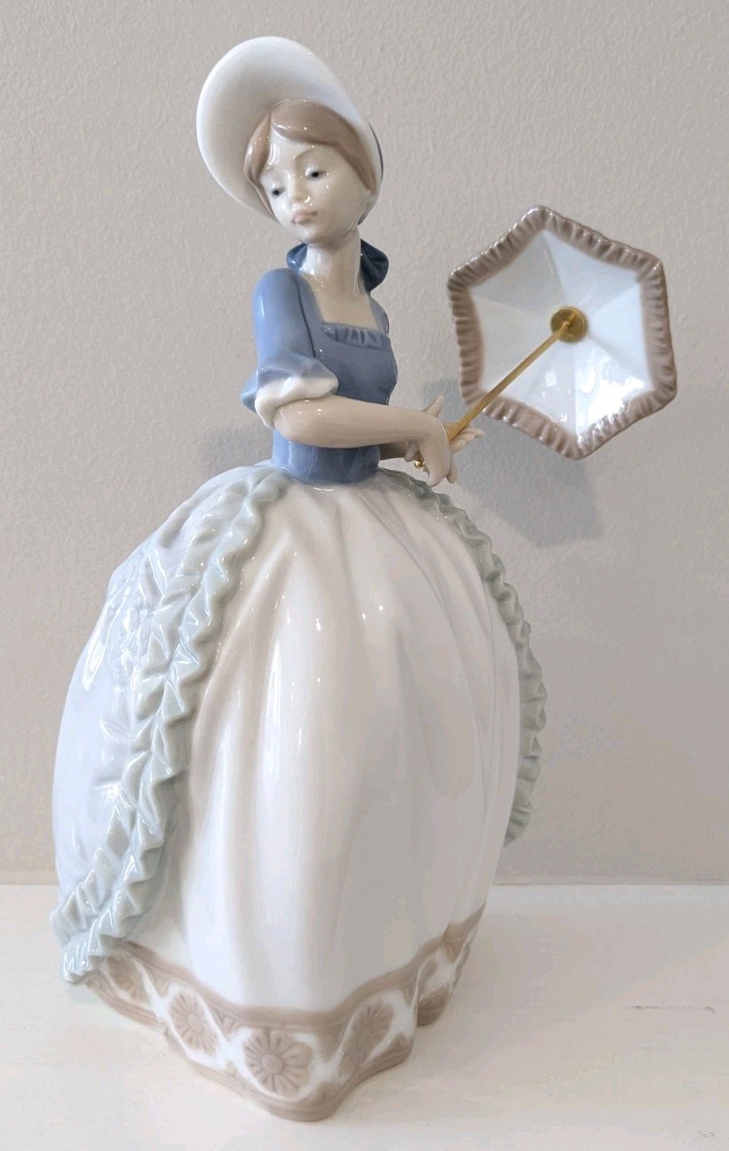 Lladró NAO 471 - Coquette Girl with Parasol Porcelain Figurine SpainMINT W/ Box