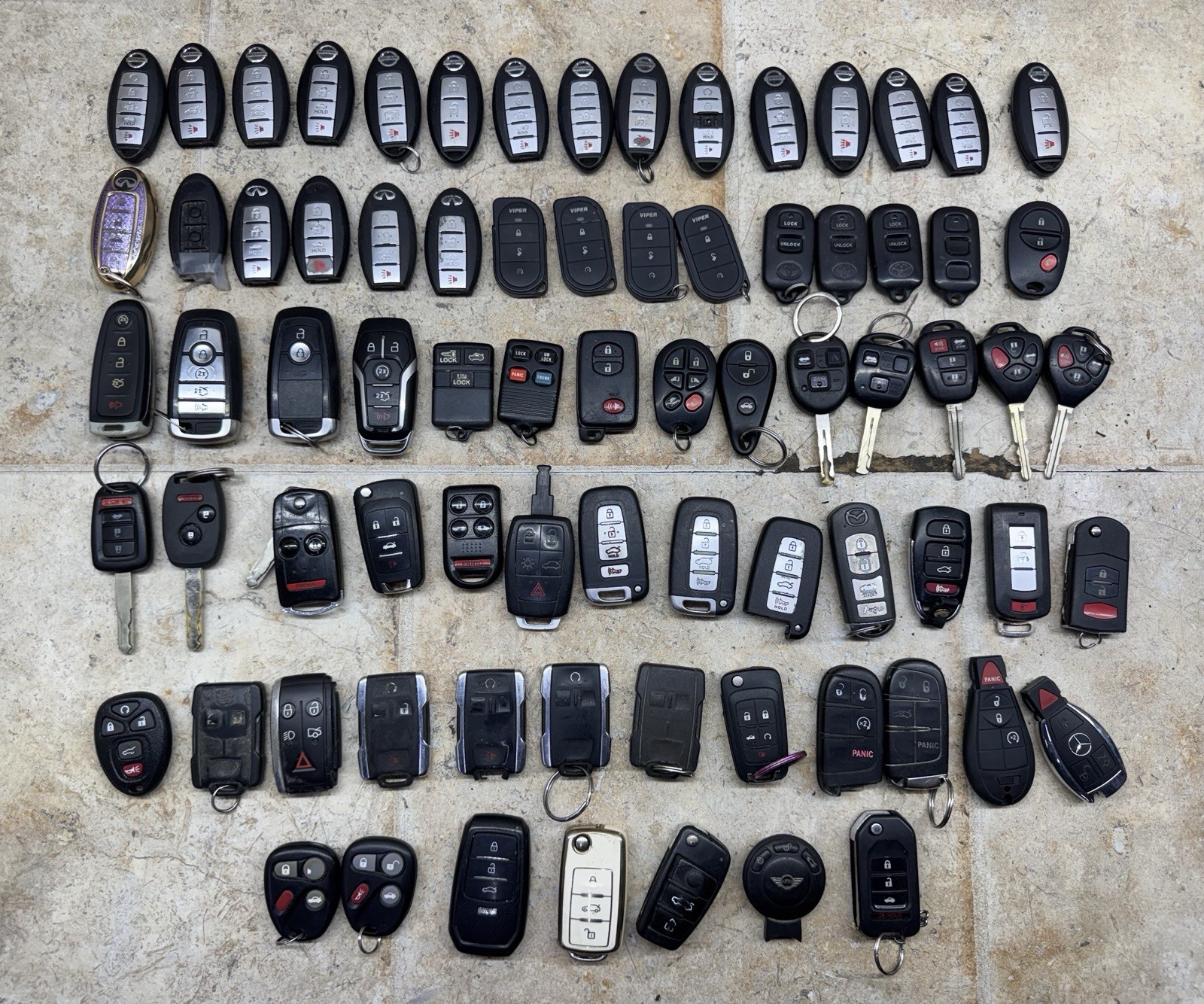 76 OEM Locksmith Key Fob Lot Ford, Honda, Mazda, Mercedes, Subaru, Toyota & More