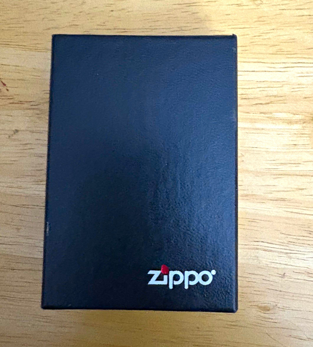 Zippo Lighter w/ Original Zippo Box, Gold Tone Emblem Design, Zippo Box